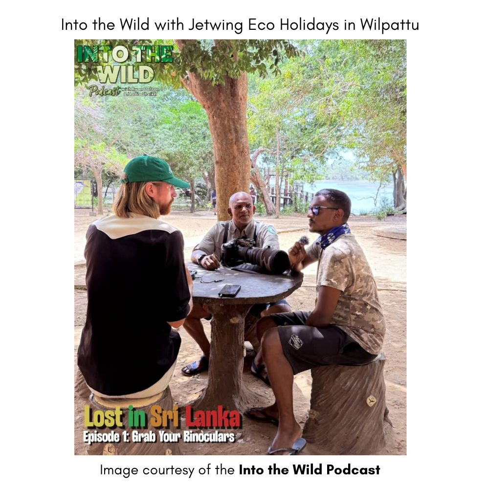 Ryan Dalton with Jetwing Eco Holidays naturalist Suchithra Hettiarachchi and Wildlife Specialist Chandika Jayaratne in Wilpattu