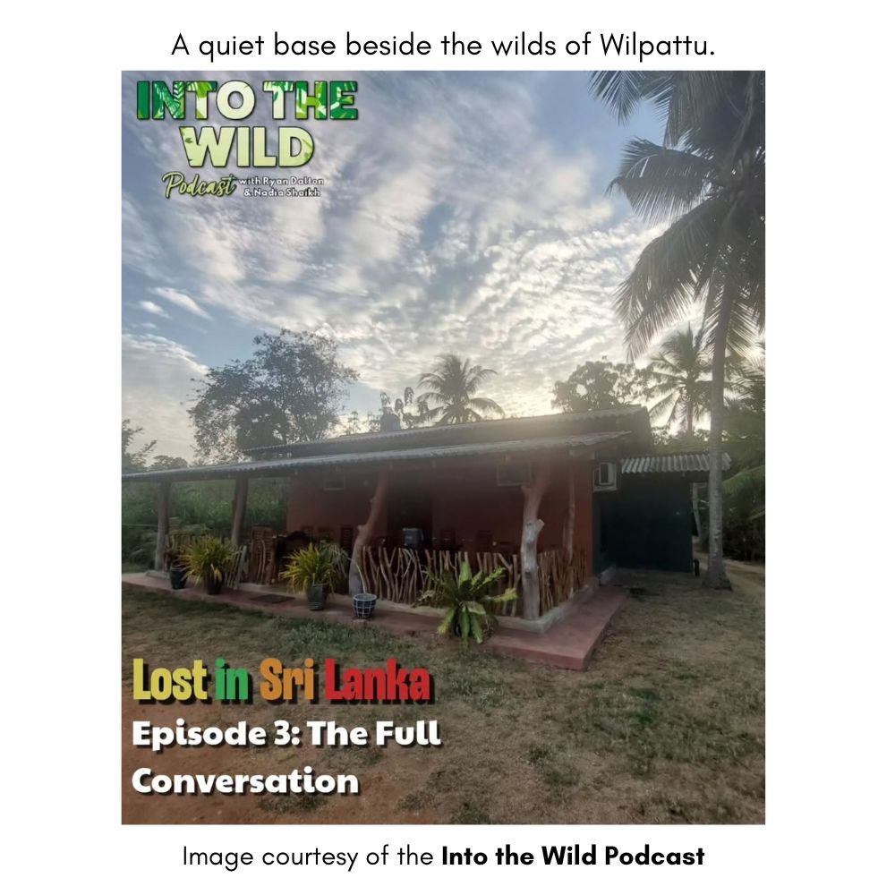 Safari lodge near Wilpattu National Park during Ryan Dalton’s Into the Wild podcast journey in Sri Lanka